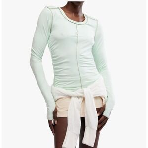 Free People FP Movement Right On Run Long Sleeve Layer Pistachio‎ Green Size S